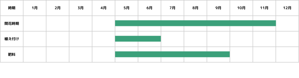 プレクトランサスの栽培カレンダー